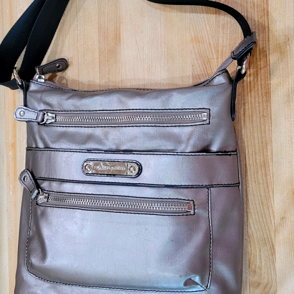 Franco Sarto Pewter Crossbody Bag
